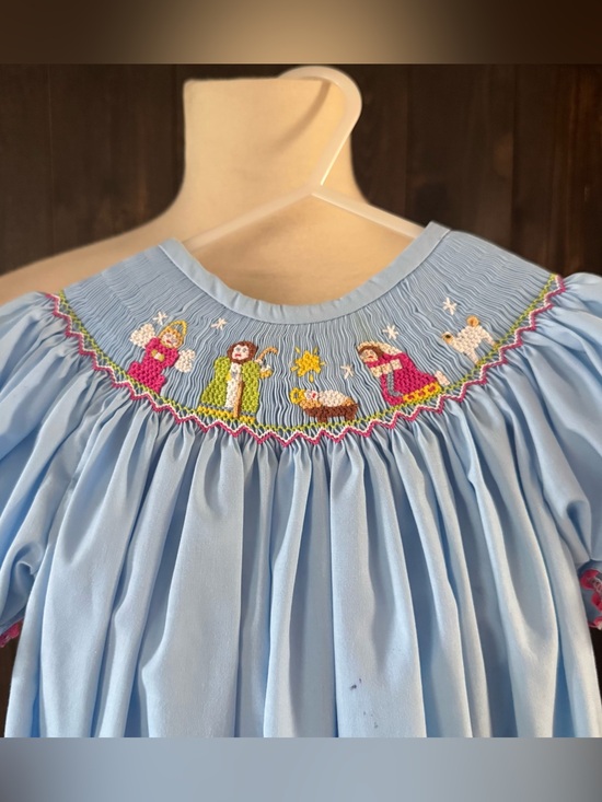 Other - Girls Christmas Nativity Scene Smocked Dress 18 Months